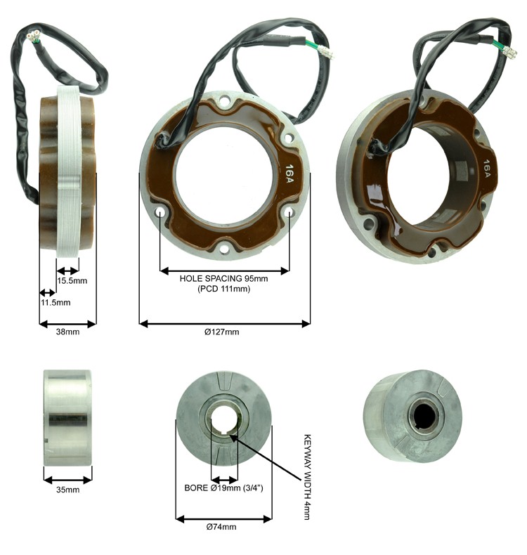 Details about   12V 4 Wire Alternator Stator Coil Fit For Royal Enfield Bullet 